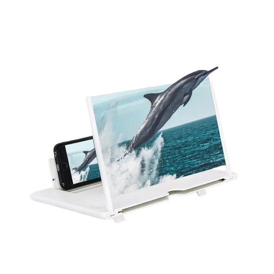 Pantalla Amplificadora 14puLG Celular+soporte Plegable Blanco®
