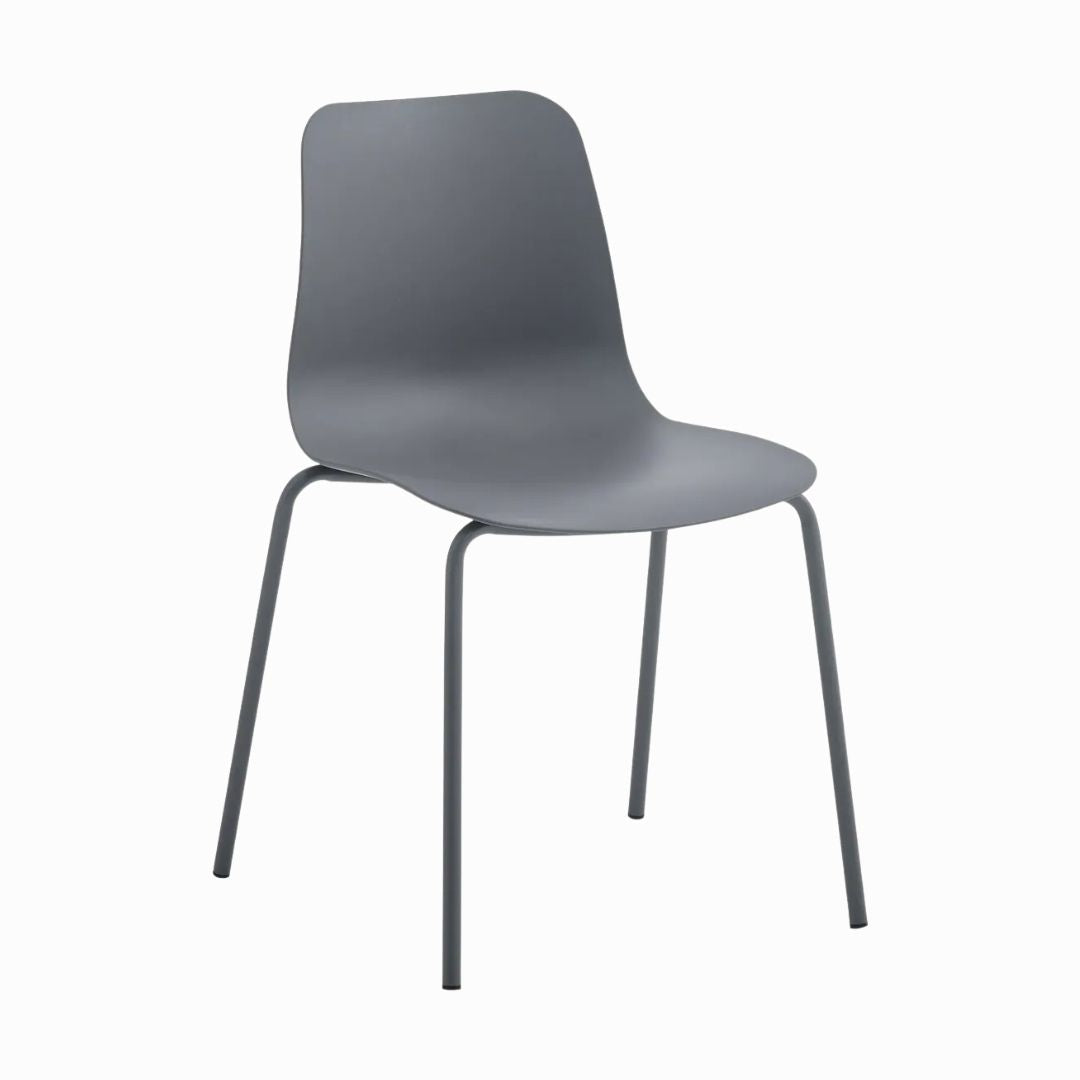 Silla De Comedor Gris Mate Metal Y Polipropileno Premium®