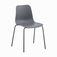 Silla De Comedor Gris Mate Metal Y Polipropileno Premium®