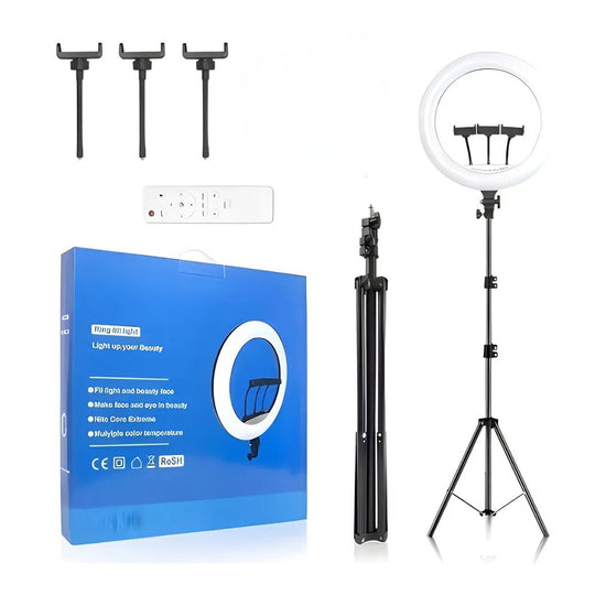 Aro De Luz Led Profesional 56cm+3 Soportes Celu+tripode2.1®