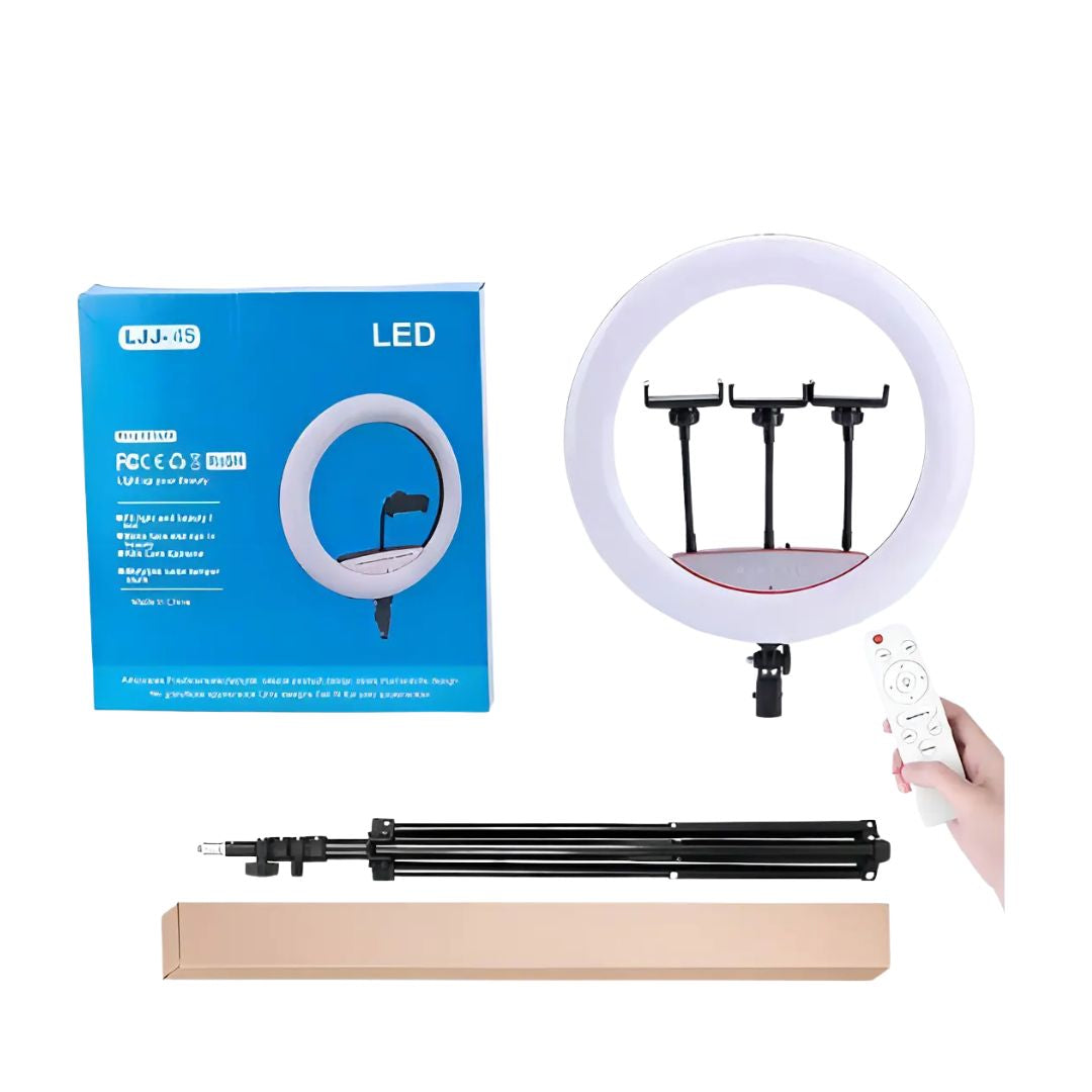 Aro De Luz Led Profesional 56cm+3 Soportes Celu+tripode2.1®