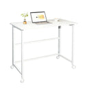 Escritorio Plegable Minimalista Metal/Mdf Práctico Blanco®