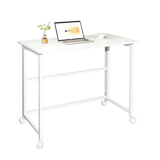 Escritorio Plegable Minimalista Metal/Mdf Práctico Blanco®