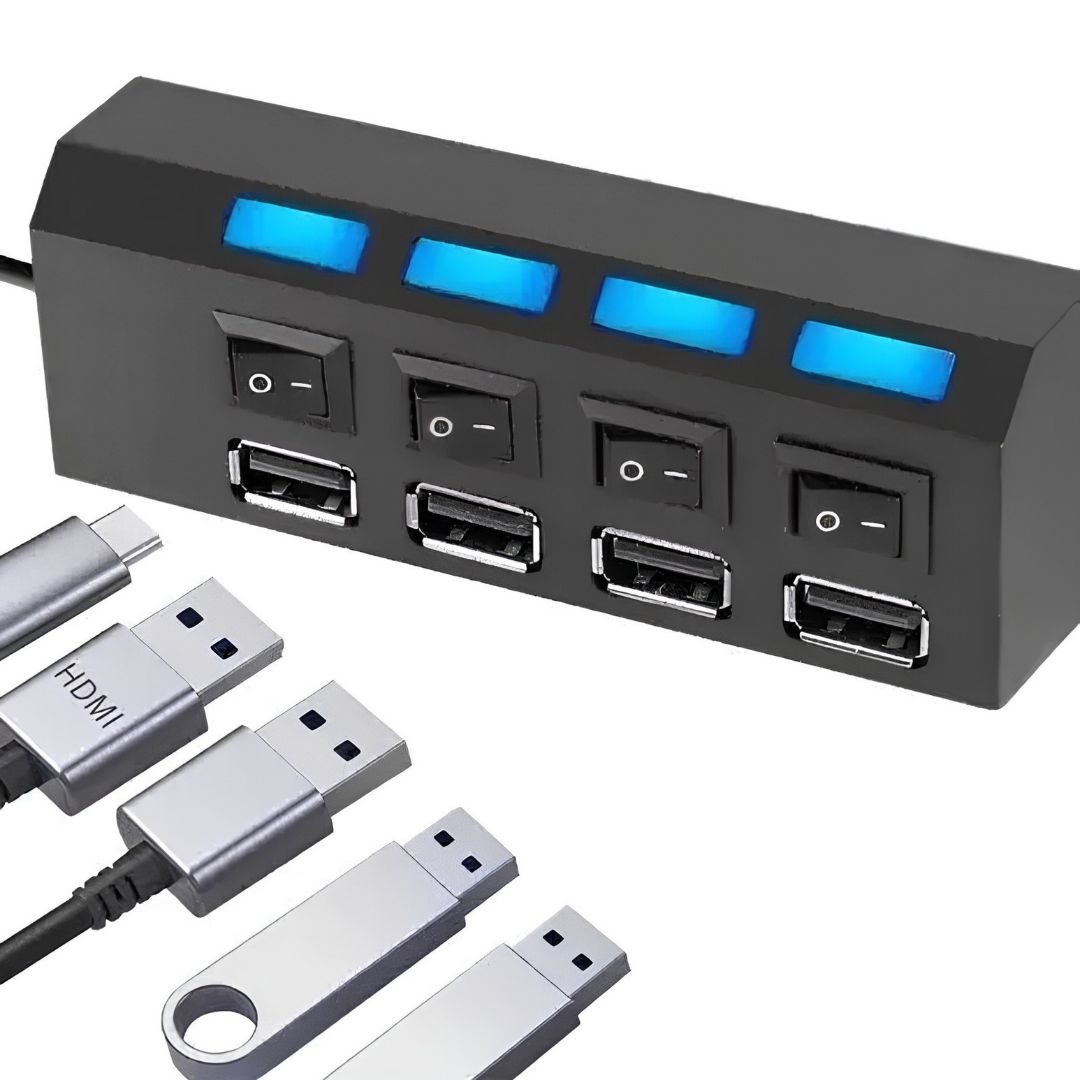 Hub Usb Treqa 4 Puertos Cable 40cm Resistente Y Seguro®