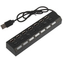 Hub Usb Treqa 7 Puertos Cable 40cm Resistente Y Seguro®