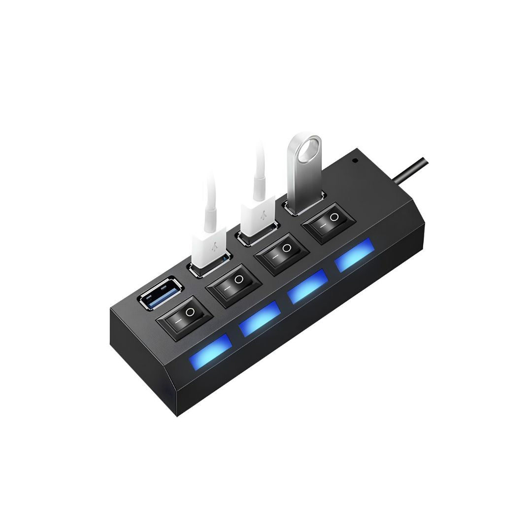 Hub Usb Treqa 4 Puertos Cable 40cm Resistente Y Seguro®