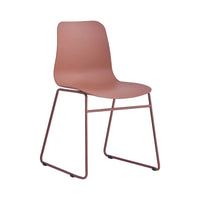 Silla Moderna De Polipropileno/base Metal Terracota Premium®