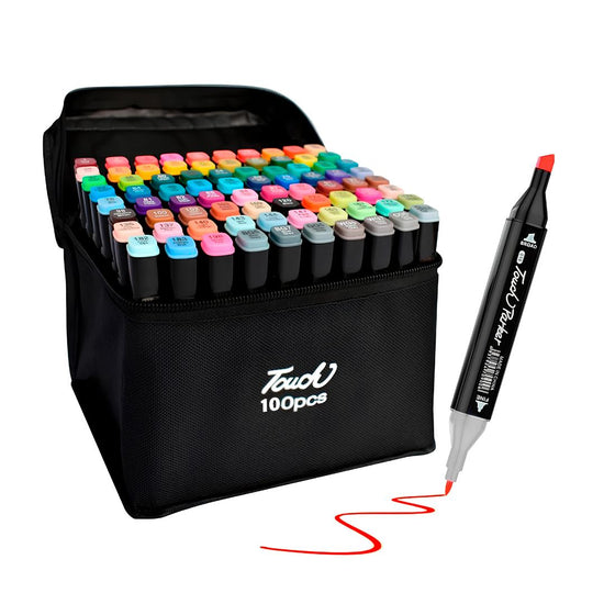 Marcadores De Doble Punta X100 Colores+Bolso Dibujo Prof®
