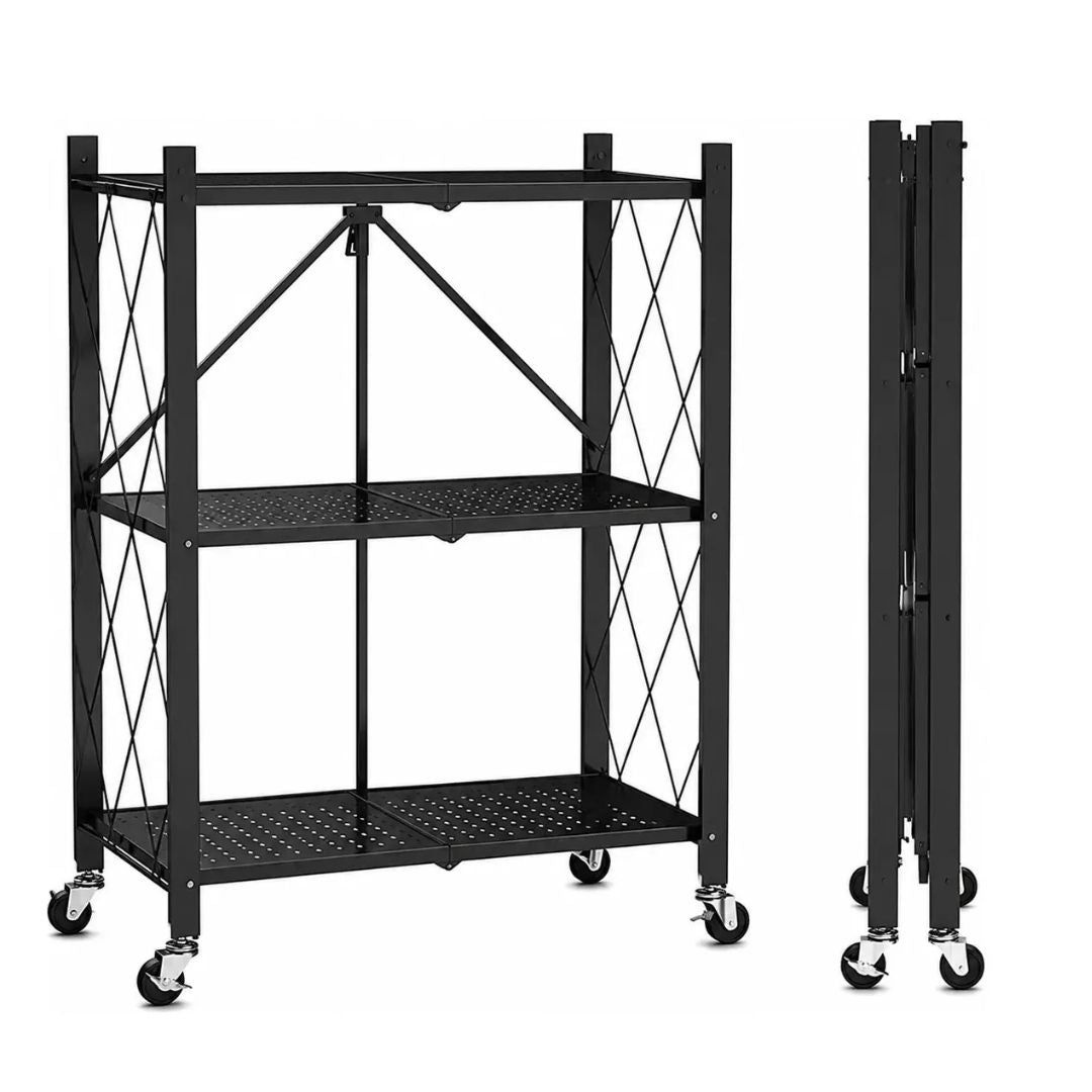 Estanteria Plegable 3estantes Con Ruedas Hasta 100kg Prof®