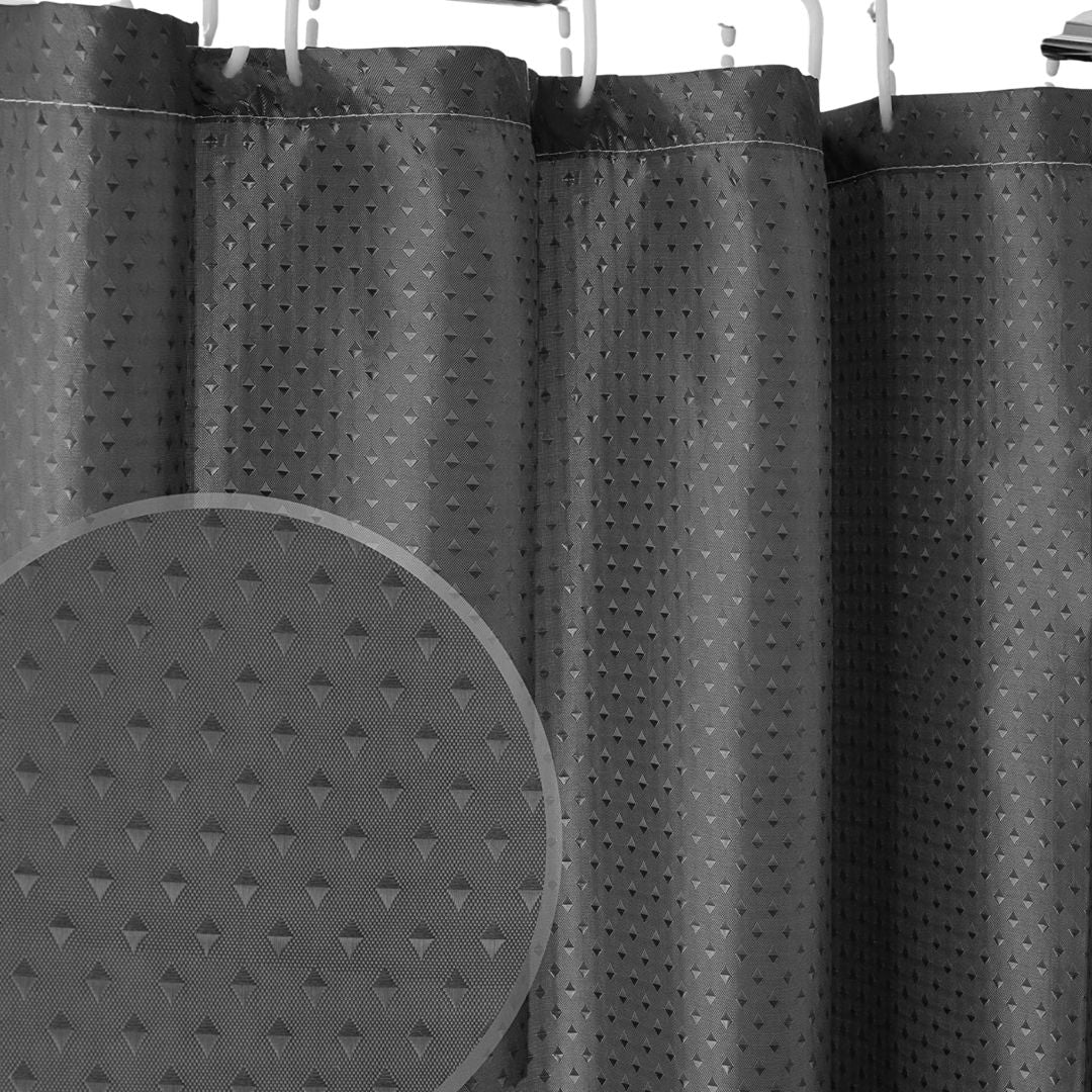 Cortina De Baño Impermeable Diamante 180x180 Negro Calidad®
