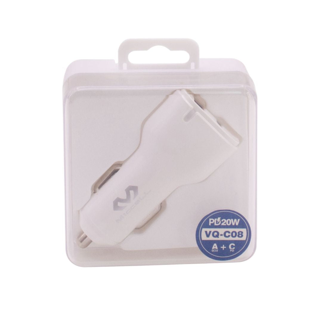 CARGADOR PARA AUTO MICCELL VQ-C08 USB+USB C 38W®