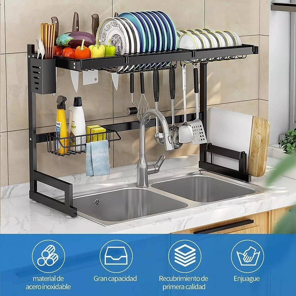 Escurridor De Platos Vasos Acero Inoxidable Premium 55cm Ind