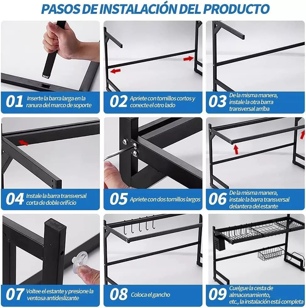Escurridor De Platos Vasos Acero Inoxidable Premium 55cm Ind