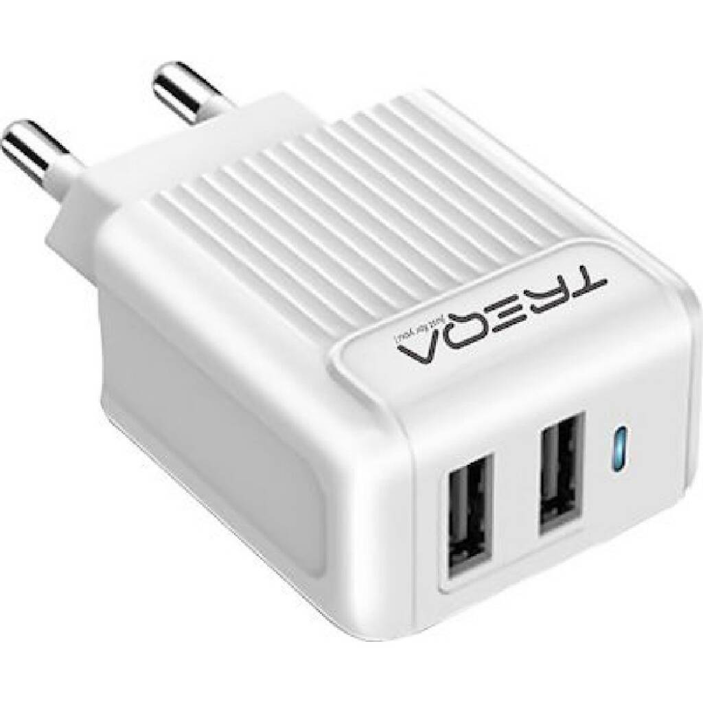 Cargador Treqa Compatible Usb Doble 3.1a 100-240v®