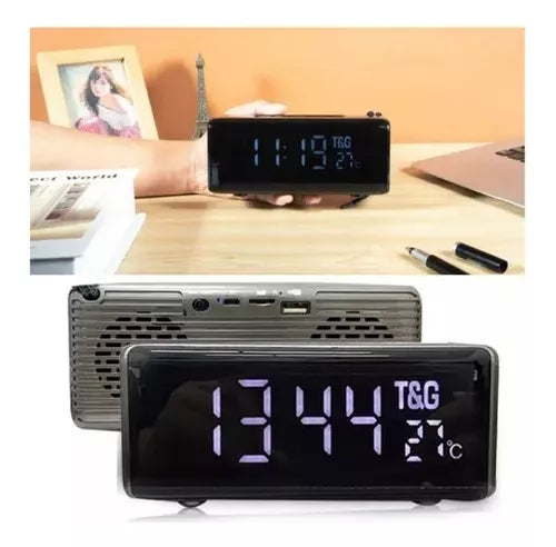 Parlante Tyg Reloj Digital Despertador Tg-174 Bluetooth Sd®